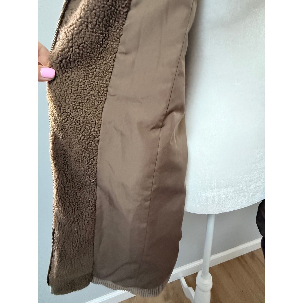 J. Jill Heritage Tumbled Cord Coat Tan Brown Corduroy Sherpa Lined Size‎ Large P - Picture 9 of 12